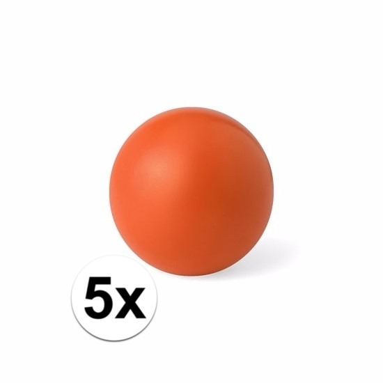 5x voordelige oranje weggeef artikelen stressballetjes