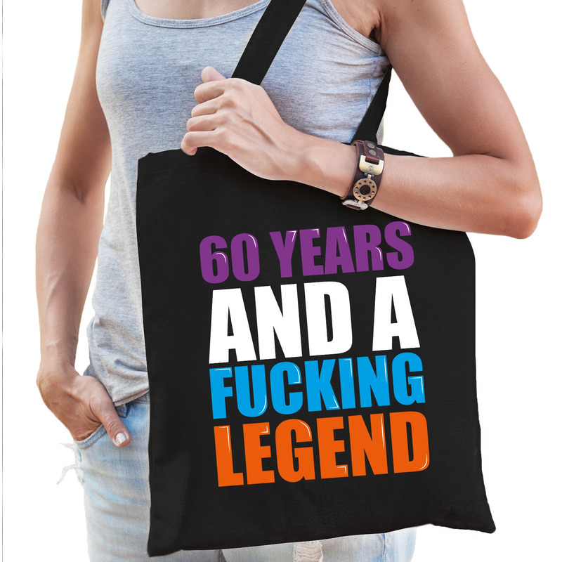 60 year legend-60 jaar legende cadeau tas zwart voor dames