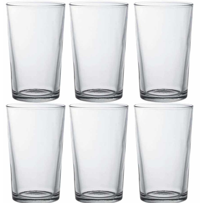 6x Drinkglazen-waterglazen transparant Chope hardglas 33 cl