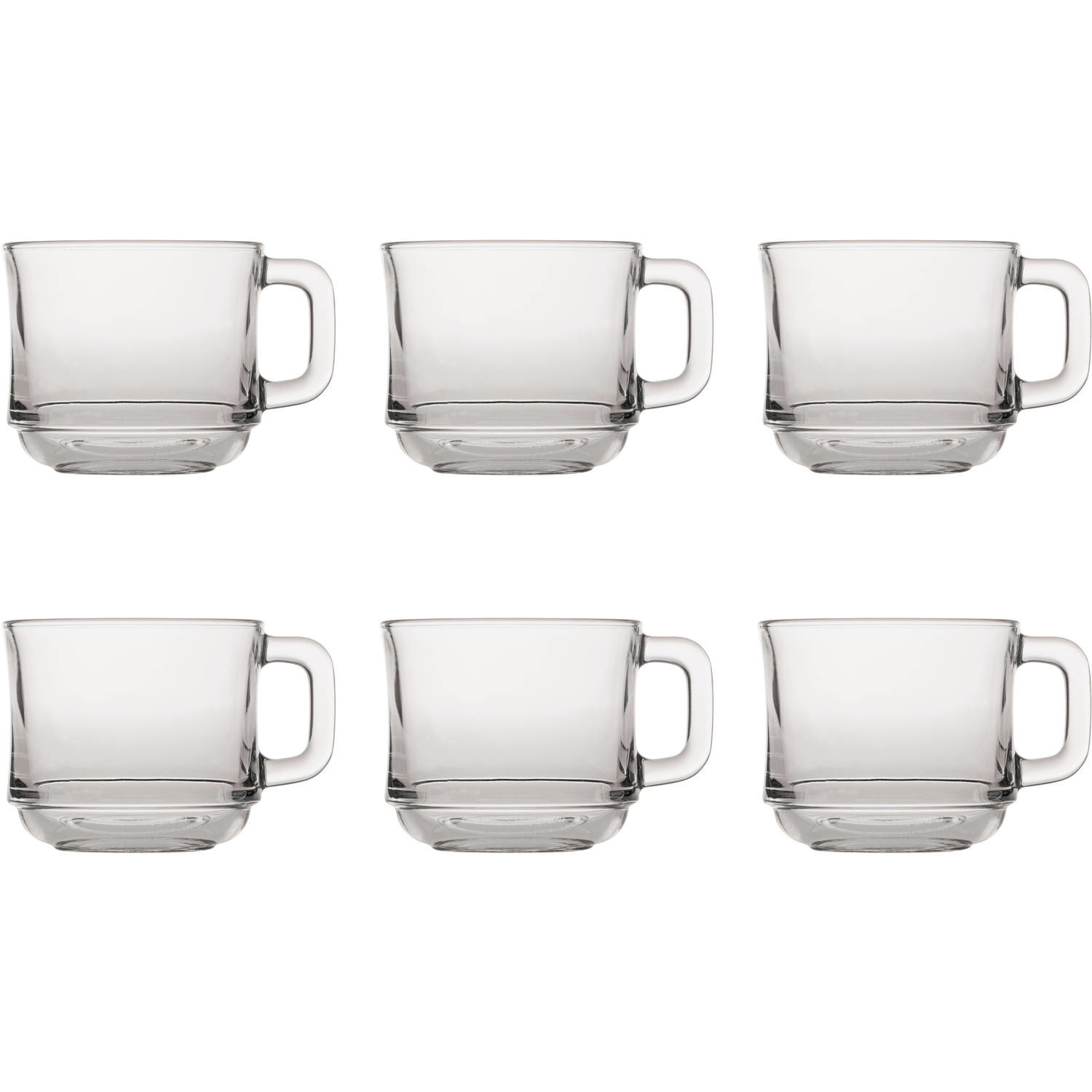 6x Koffie-thee glazen Lys hardglas 22 cl