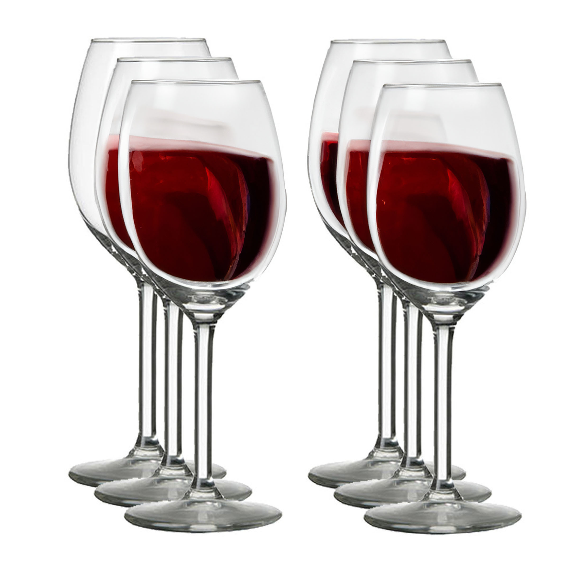 6x Moderne wijnglazen voor rode wijn 25 cl
