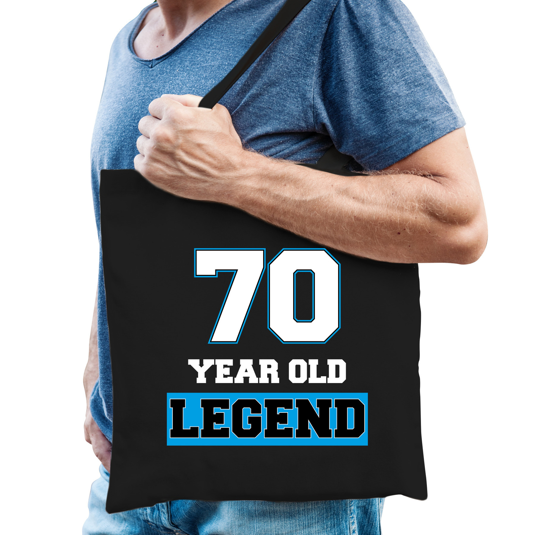 70 year old legend verjaardag cadeau tas zwart voor volwassenen Verjaardag-cadeau tas