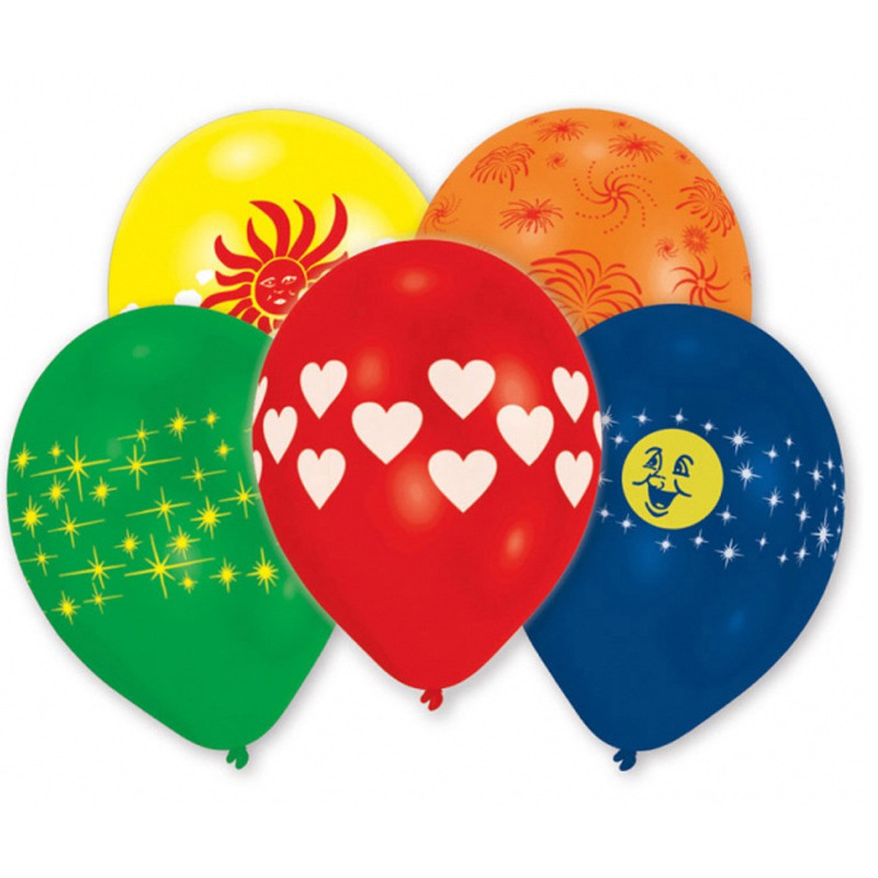 8 verschillende gekleurde ballonnen
