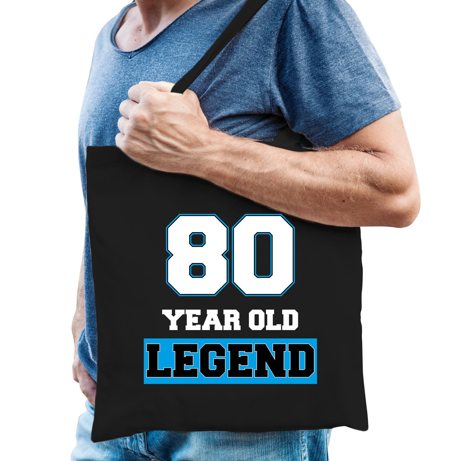 80 year old legend verjaardag cadeau tas zwart voor volwassenen Verjaardag-cadeau tas