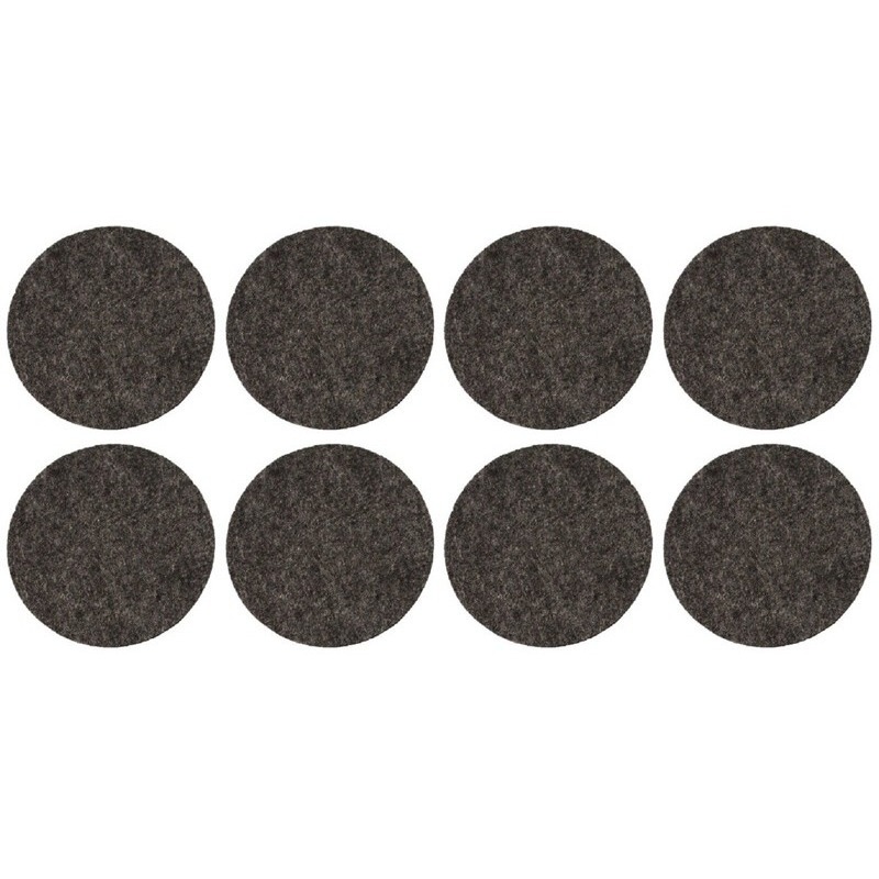 8x Zwarte vilten vloerbescherming stickers 2,6 cm