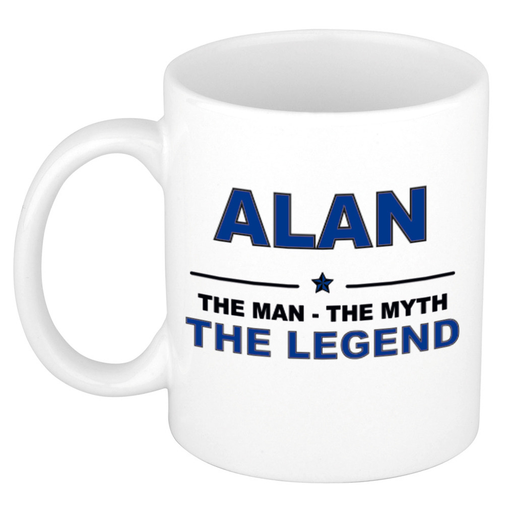 Alan The man, The myth the legend verjaardagscadeau mok-beker keramiek 300 ml