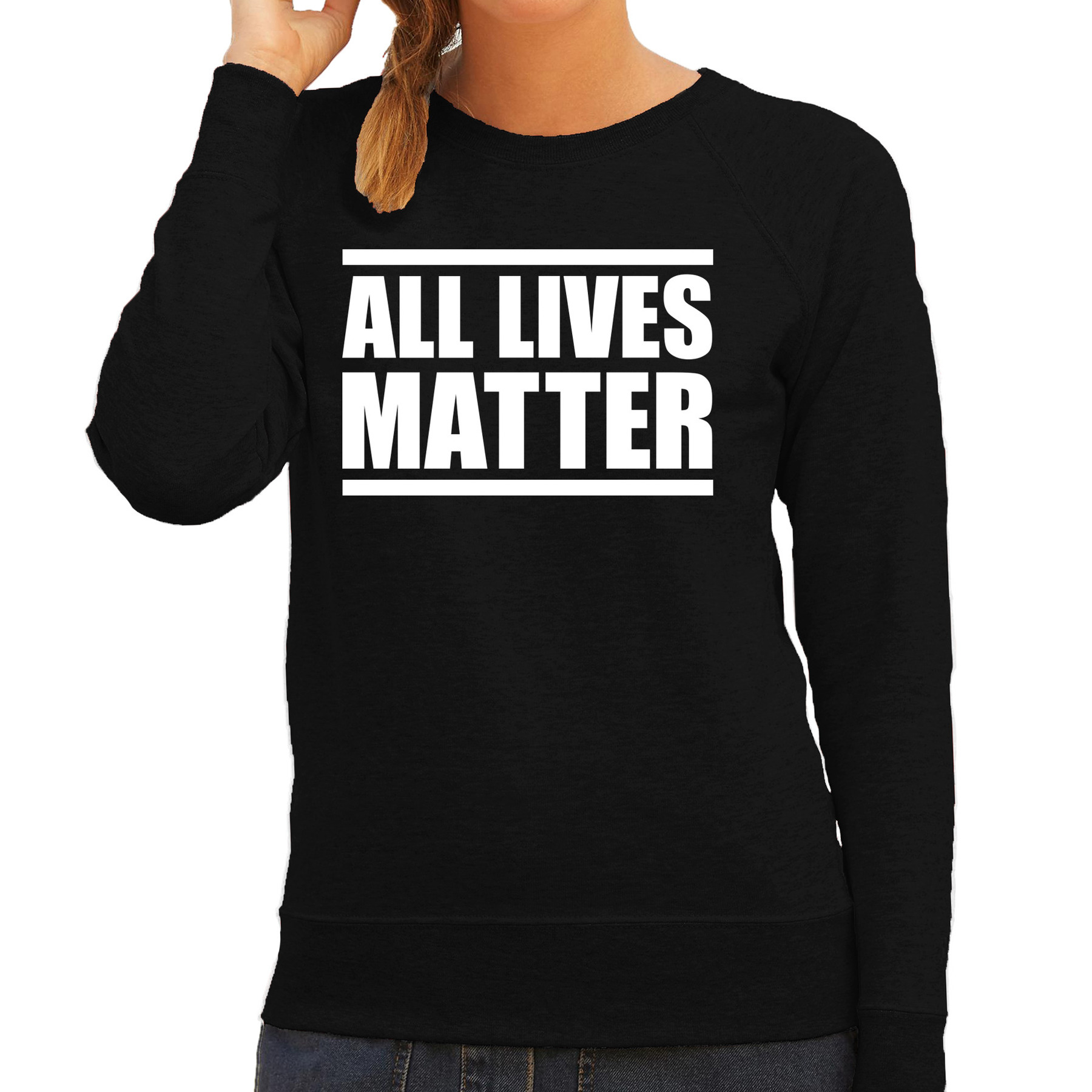 All lives matter demonstratie-protest sweater zwart voor dames