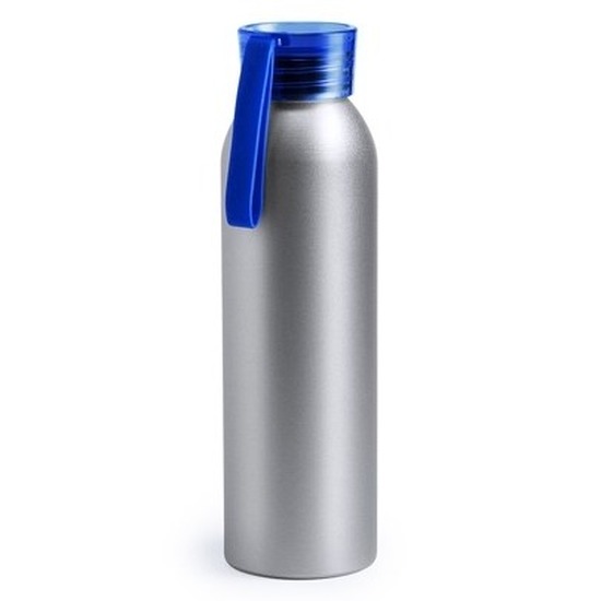 Aluminium drinkfles-waterfles met blauwe dop 650 ml