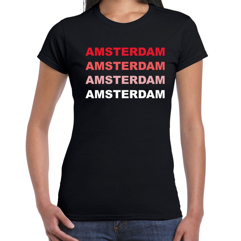 Amsterdam-Holland t-shirt zwart voor dames