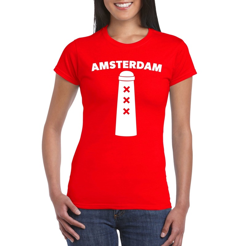 Amsterdammertje shirt rood dames