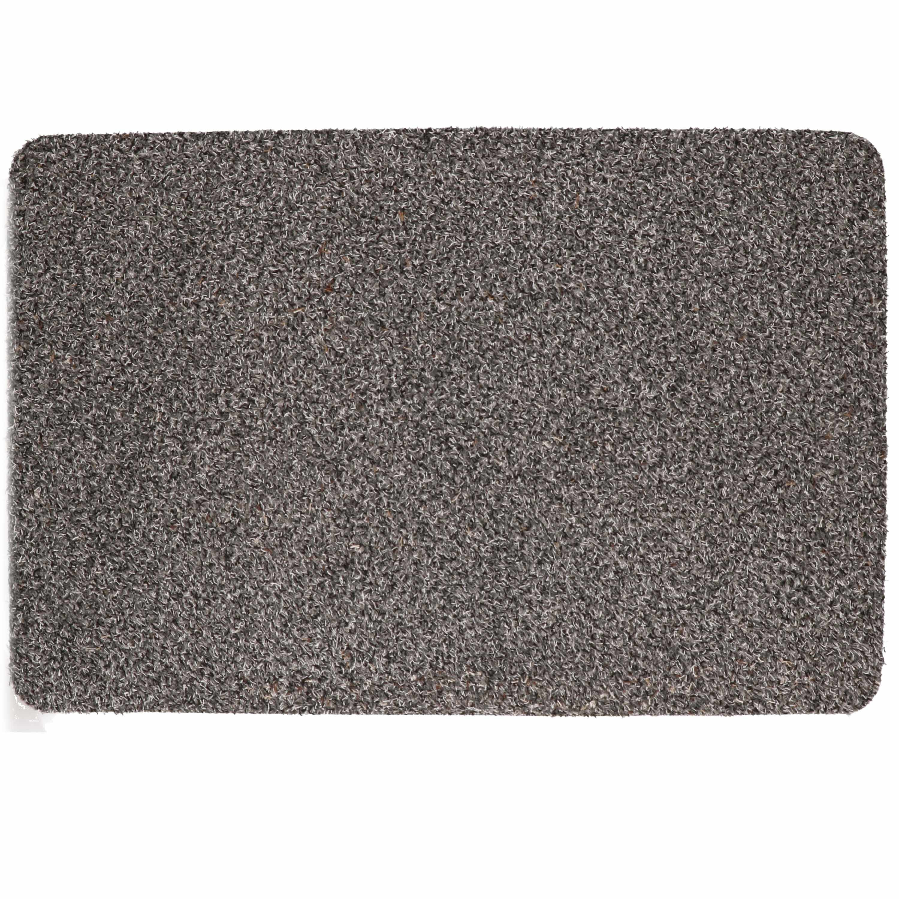 Anti slip deurmat-schoonloopmat pvc grijs extra absorberend 60 x 40 cm voor binnen