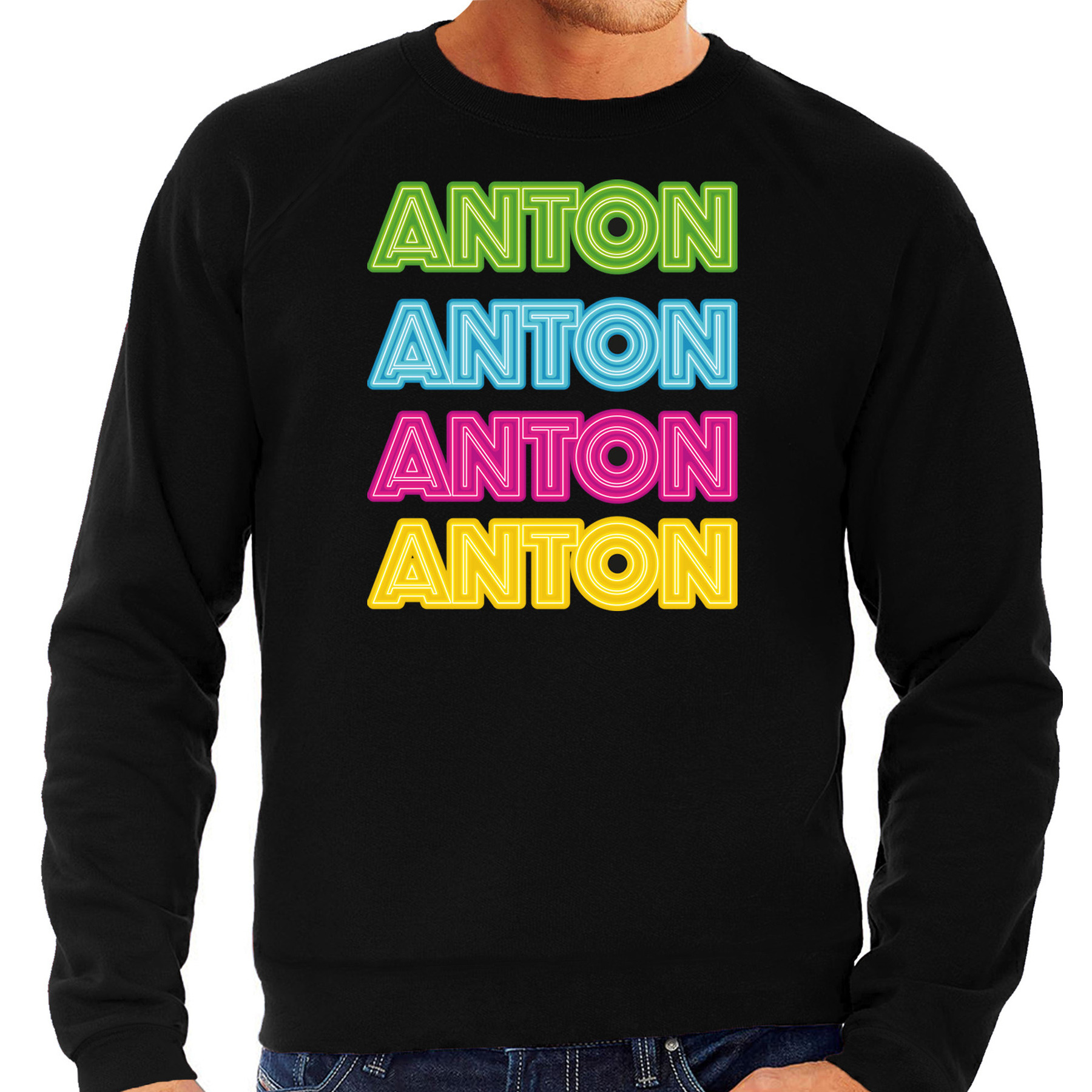 Apres ski sweater voor heren Anton zwart Anton aus tirol wintersport