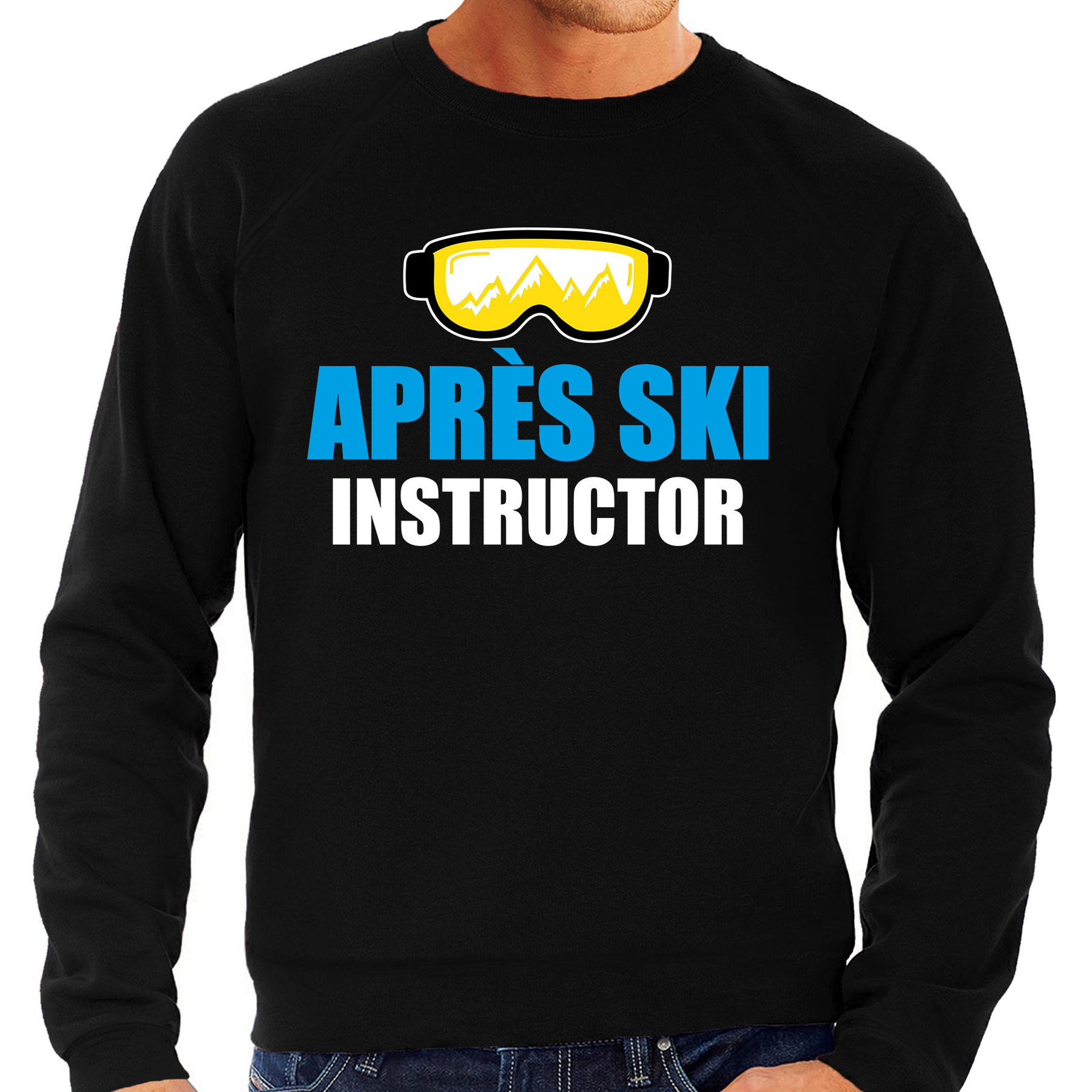 Apres ski trui Apres ski instructor zwart heren Wintersport sweater Foute apres ski outfit