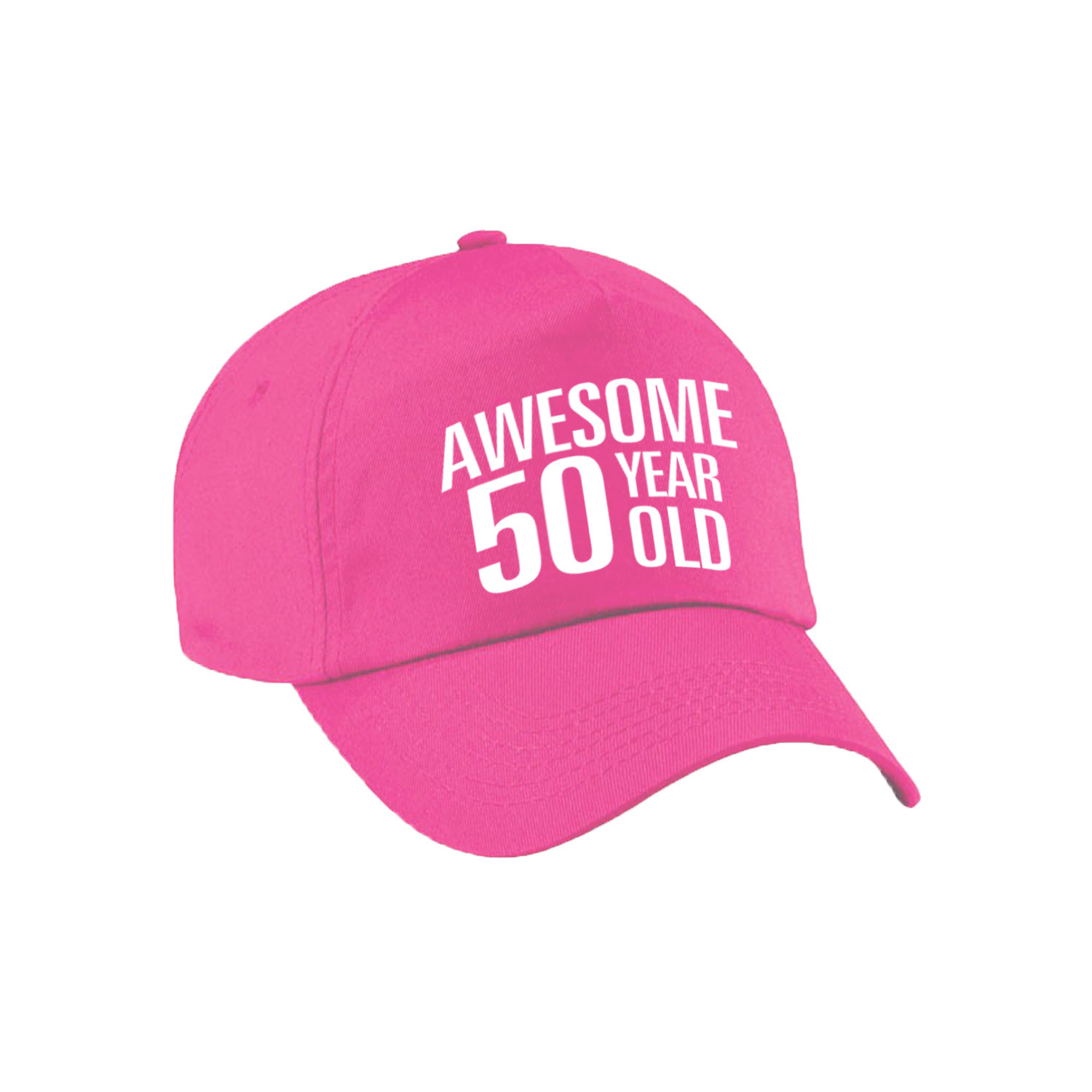 Awesome 50 year old verjaardag pet-cap roze voor dames en heren