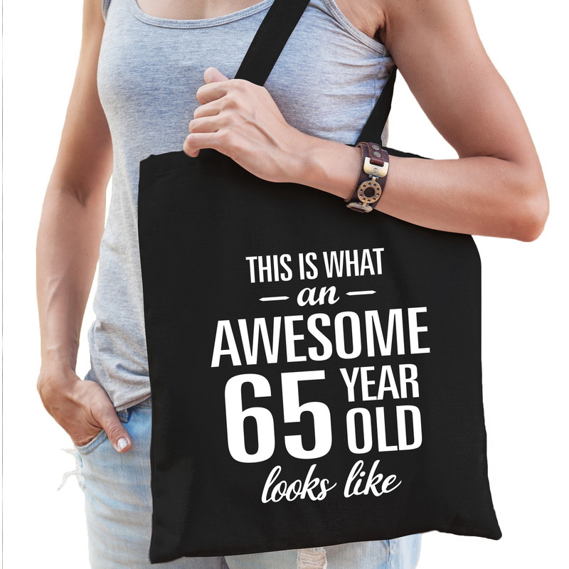 Awesome 65 year-geweldig 65 jaar cadeau tas zwart voor dames