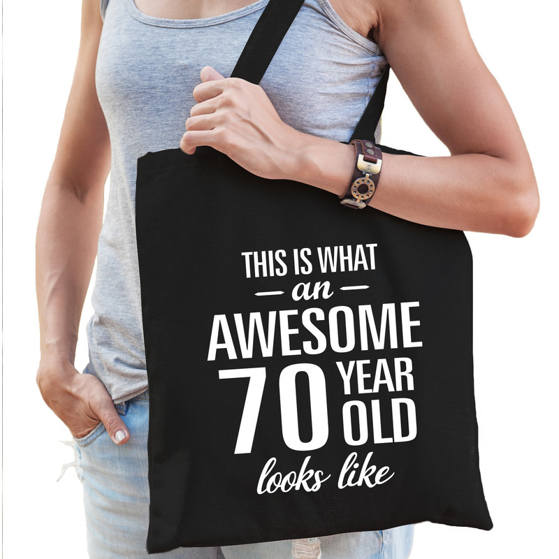 Awesome 70 year-geweldig 70 jaar cadeau tas zwart voor dames