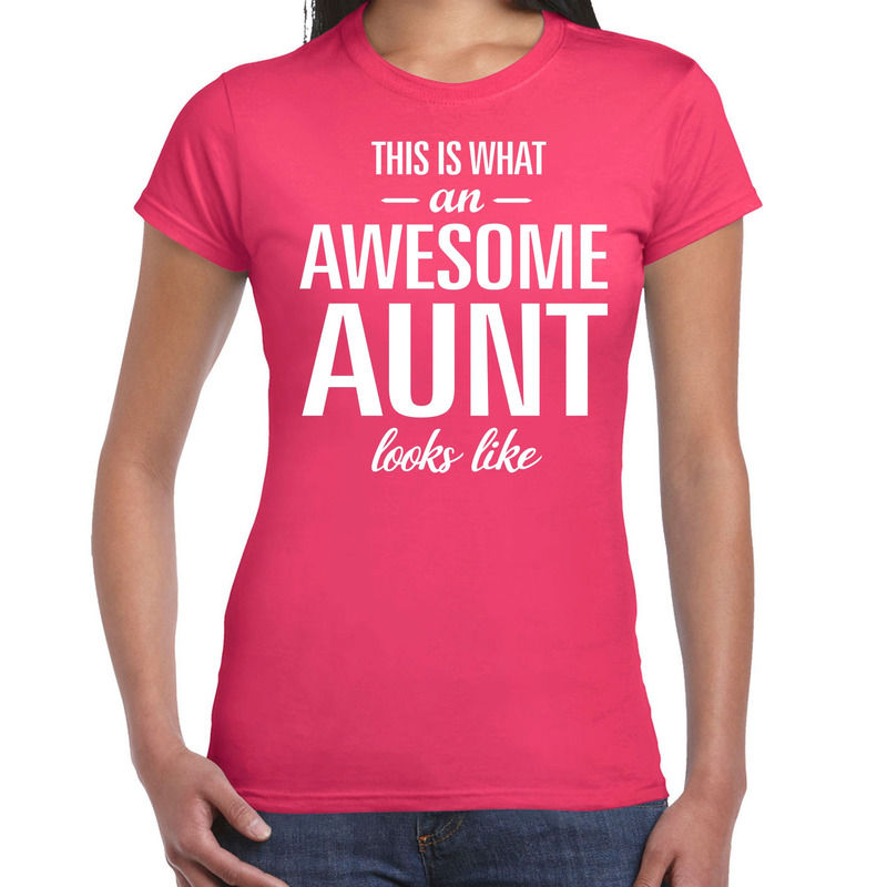 Awesome aunt-tante cadeau t-shirt roze dames
