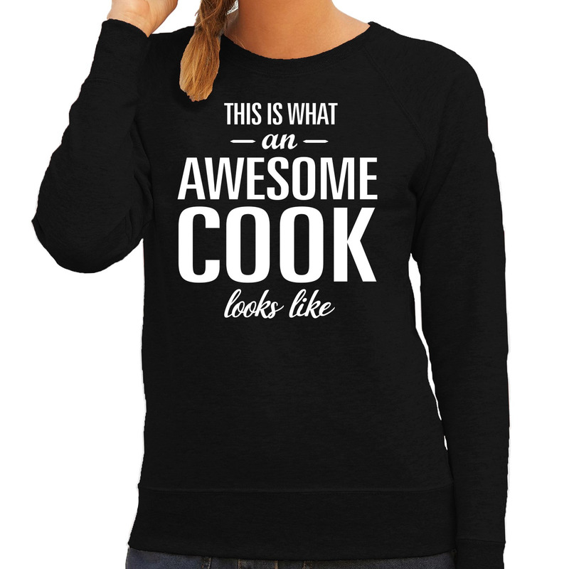 Awesome cook-kok cadeau sweater-trui zwart dames