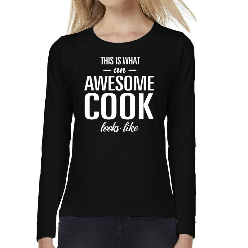 Awesome cook-kok cadeau t-shirt long sleeves dames
