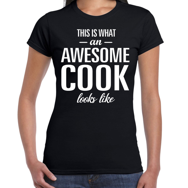 Awesome cook-kok cadeau t-shirt zwart dames