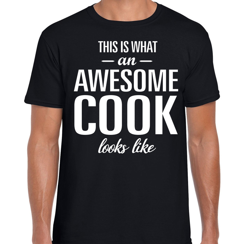 Awesome cook-kok cadeau t-shirt zwart heren