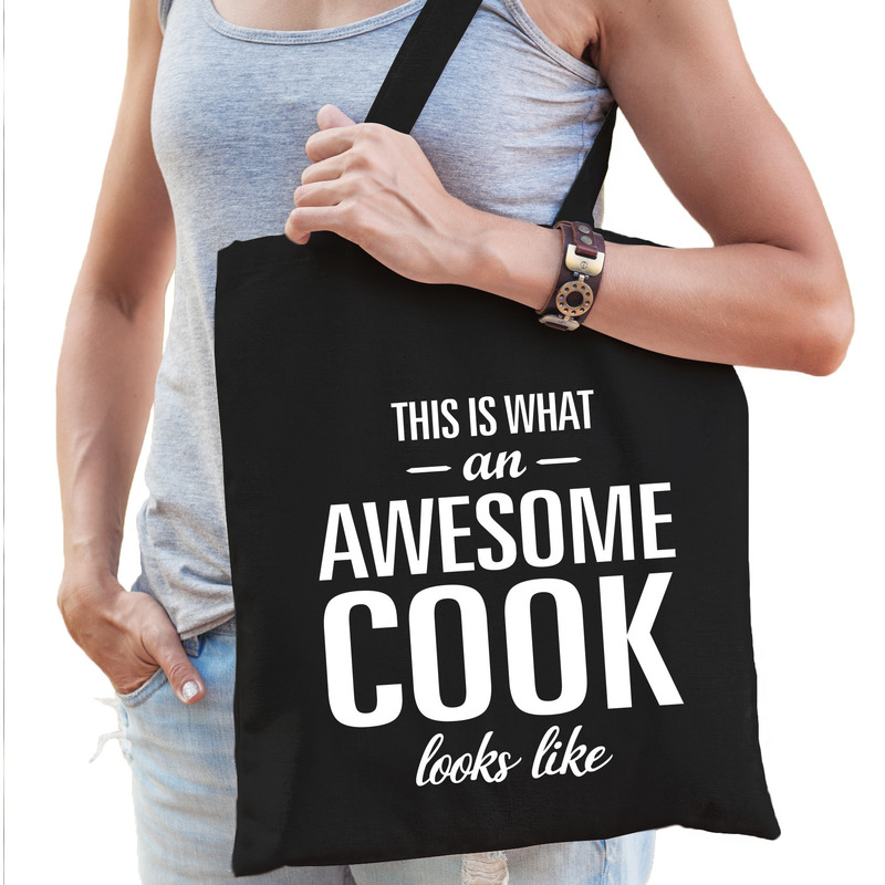 Awesome cook-kok cadeau tas zwart voor dames