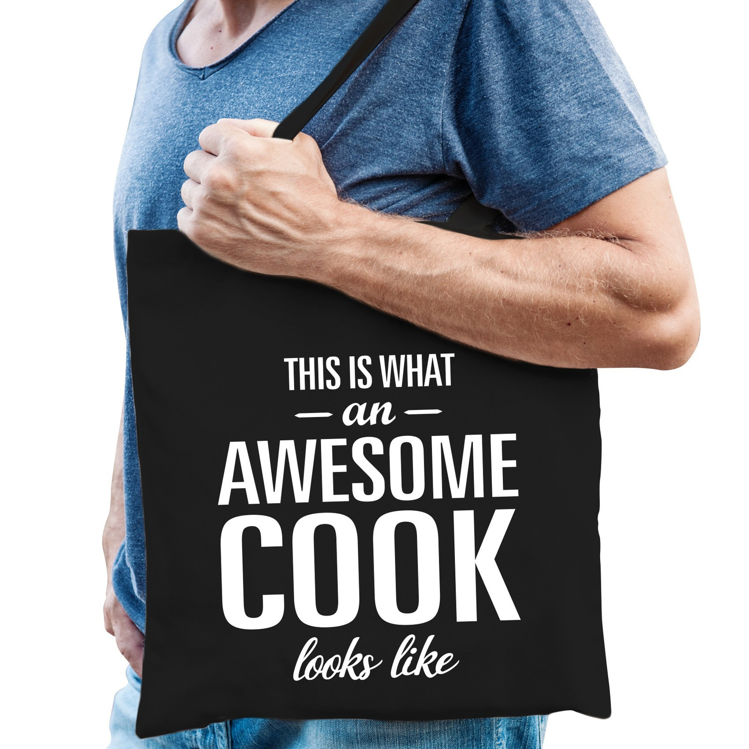Awesome cook-kok cadeau tas zwart voor heren