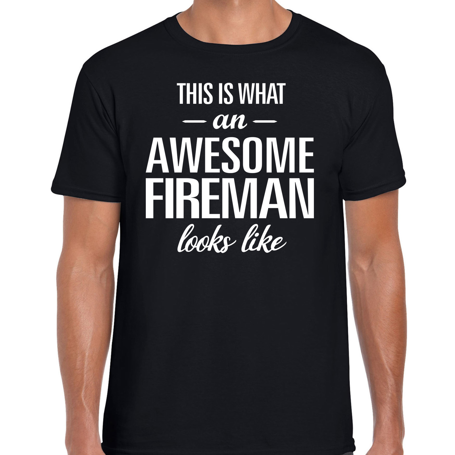 Awesome fireman-geweldige brandweerman cadeau t-shirt zwart voor heren
