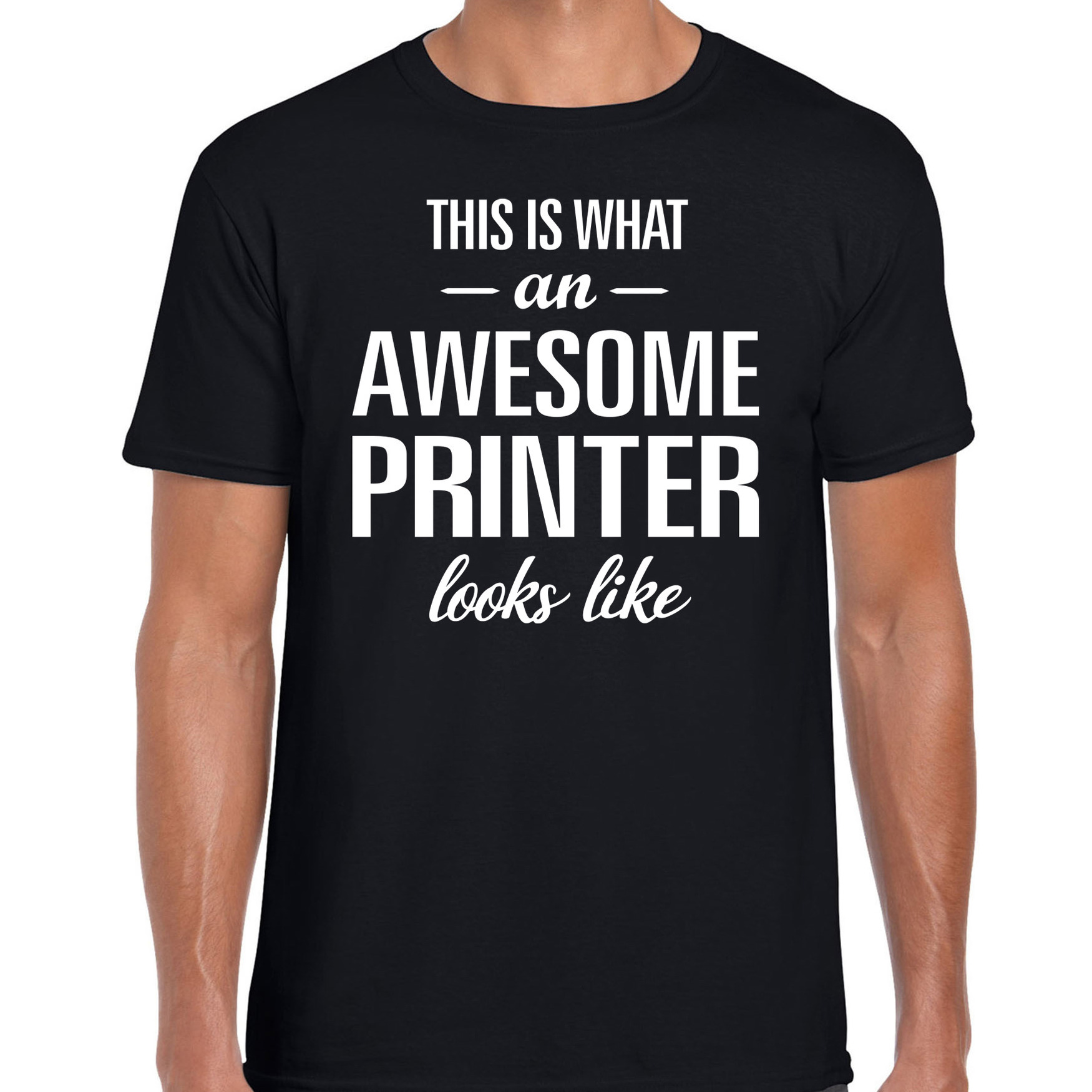 Awesome-geweldige printer cadeau t-shirt zwart voor heren