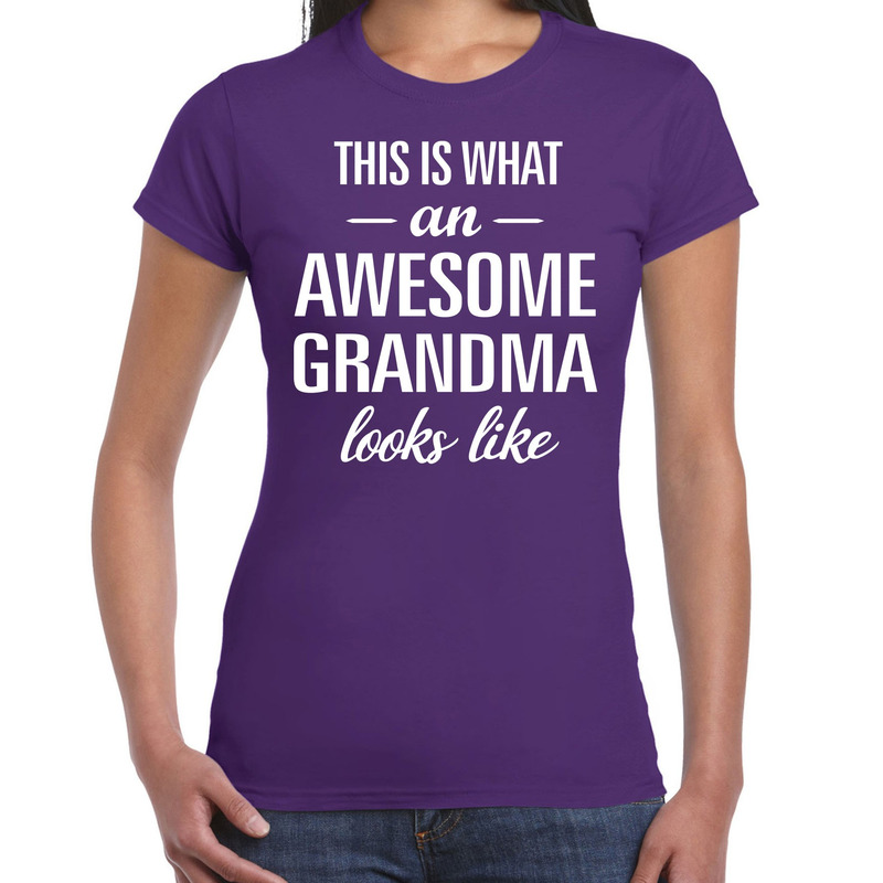 Awesome grandma-oma cadeau t-shirt paars dames