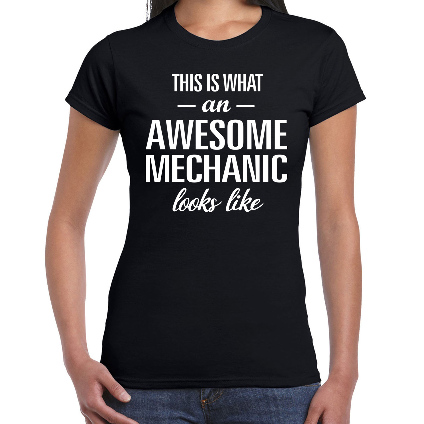 Awesome mechanic-geweldige monteur cadeau t-shirt zwart voor dames