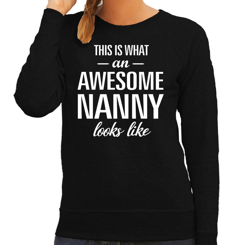 Awesome nanny-oppas cadeau sweater-trui zwart dames