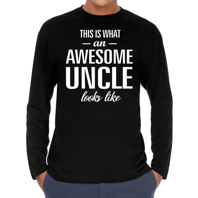 Awesome uncle-oom cadeau t-shirt long sleeves heren