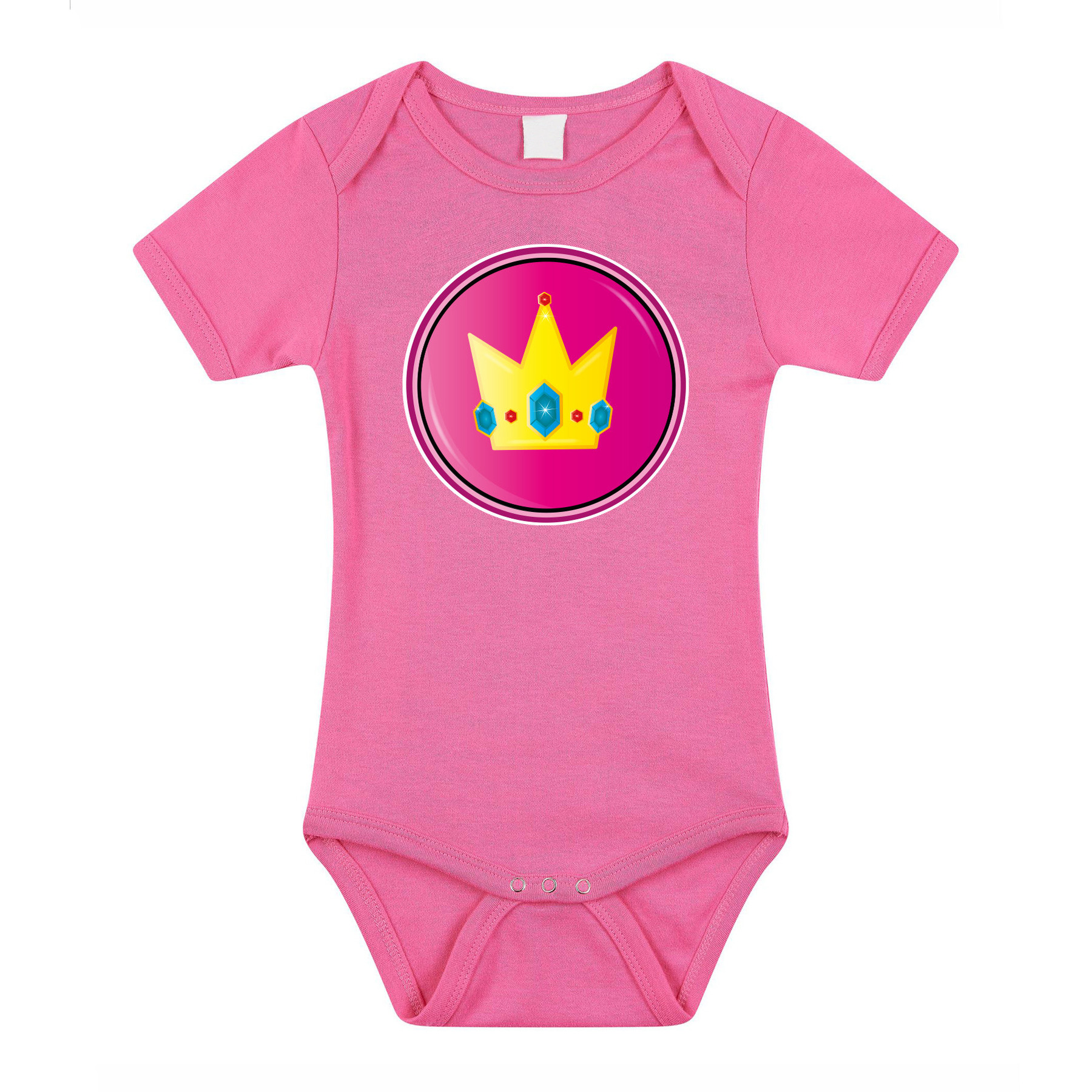 Baby rompertje prinses Peach roze kraam cadeau babyshower verkleed-cadeau romper