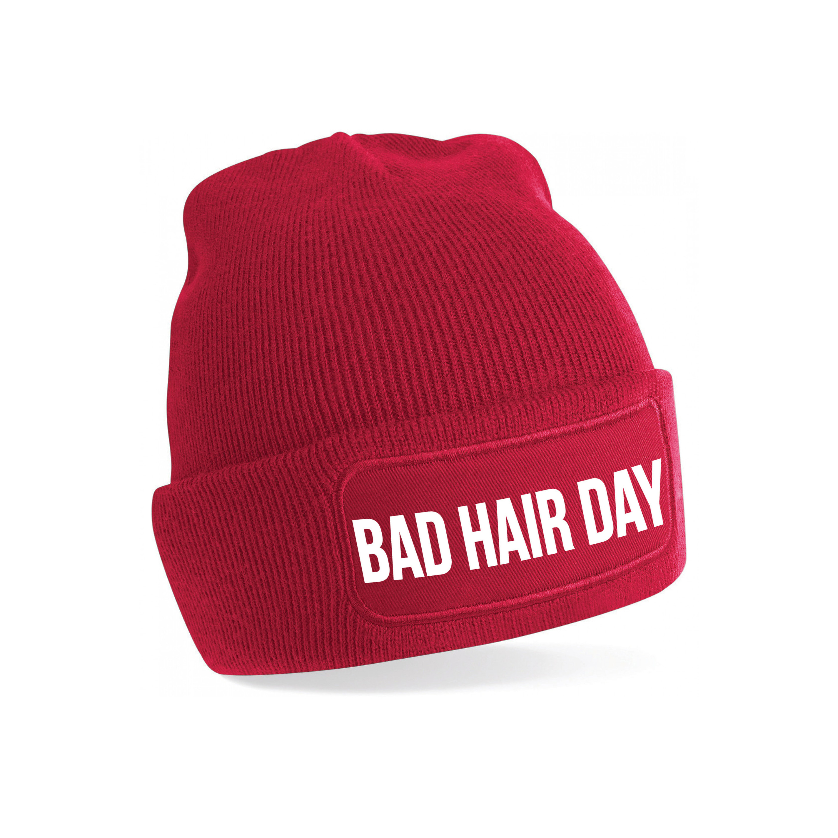 Bad hair day muts unisex one size Rood