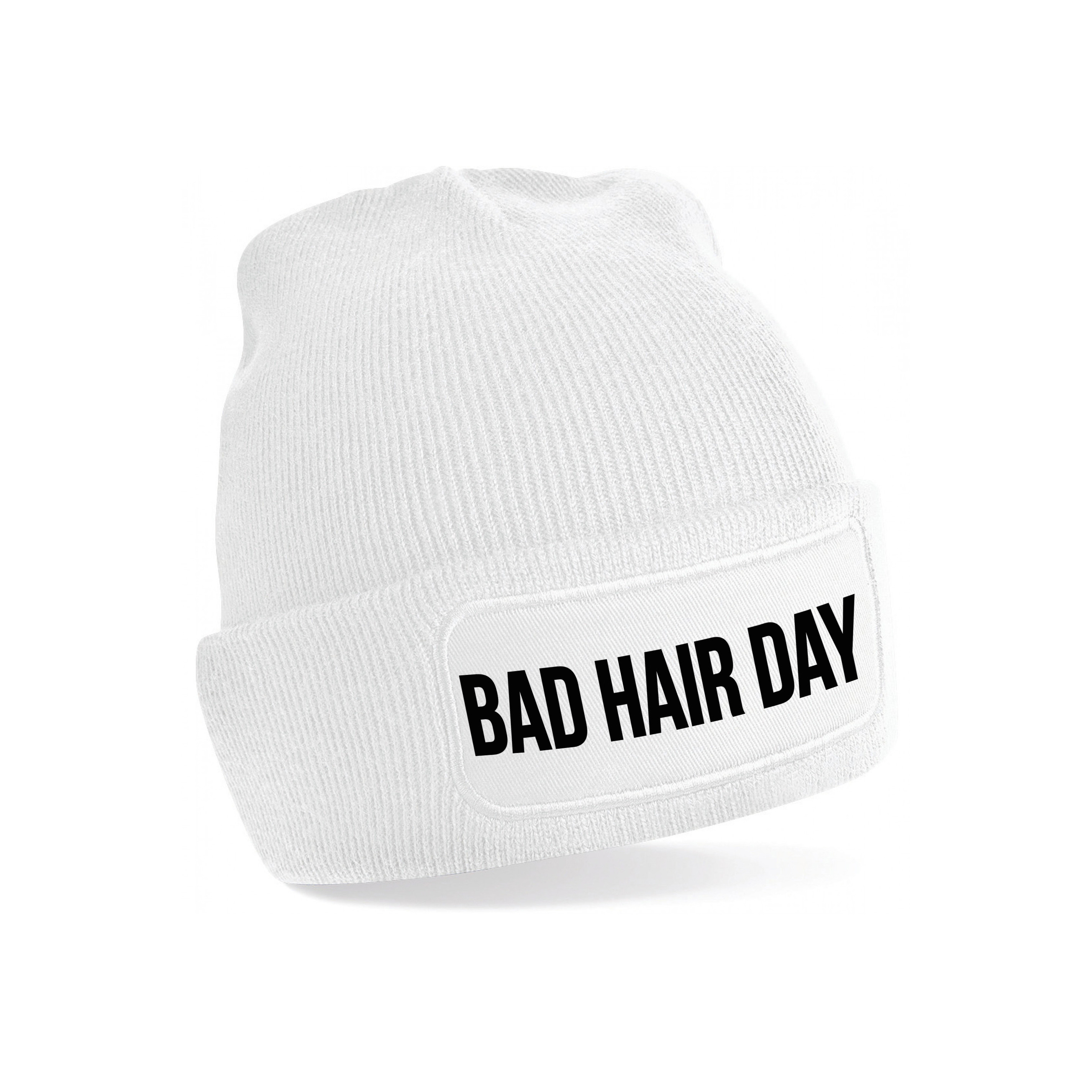 Bad hair day muts unisex one size Wit
