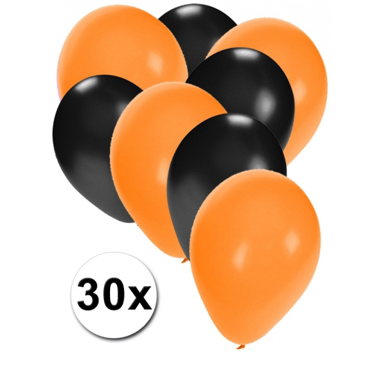 Ballonnen oranje en zwart 30x