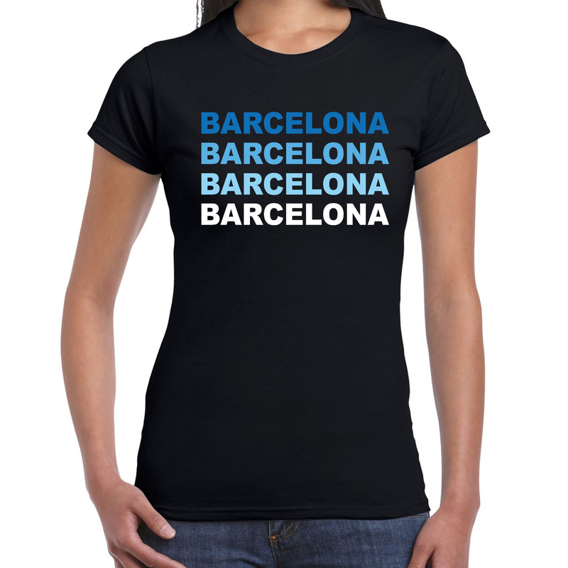 Barcelona-Spanje t-shirt zwart voor dames