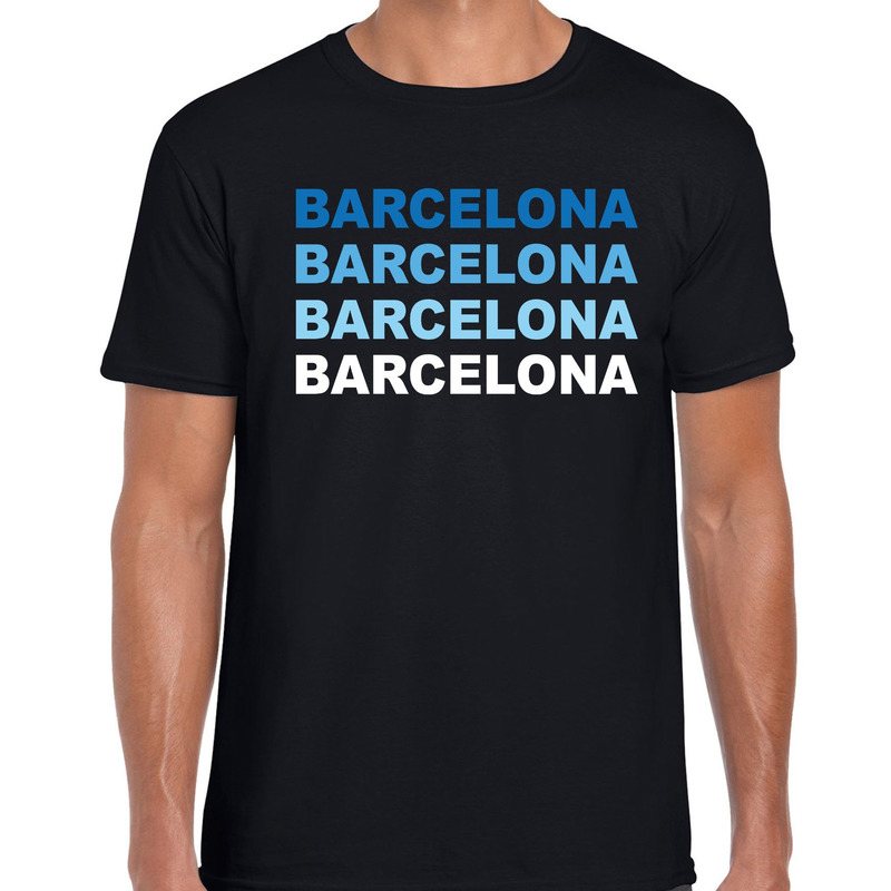Barcelona-Spanje t-shirt zwart voor heren