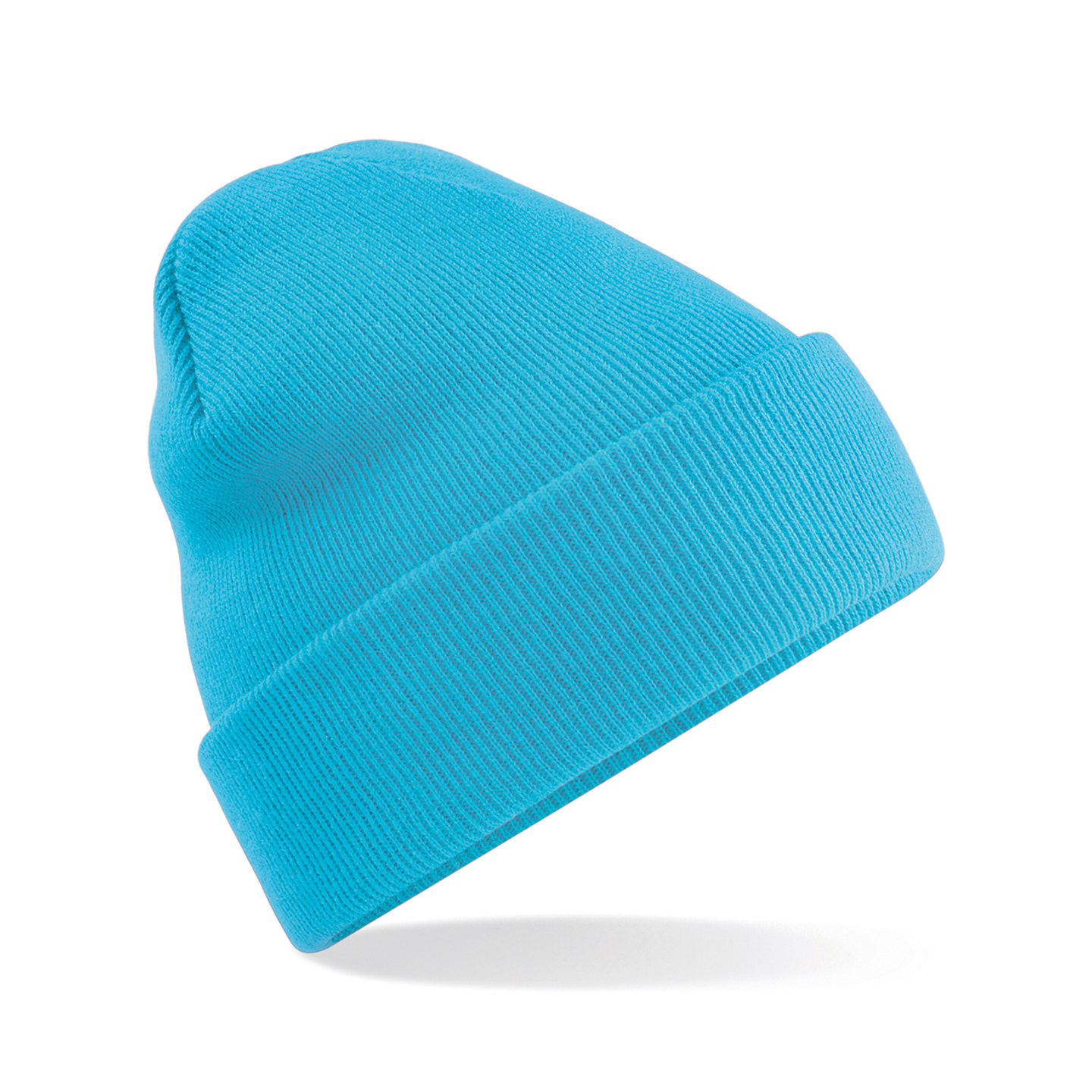 Basic dames-heren beanie wintermuts 100% soft Acryl in kleur surf blauw