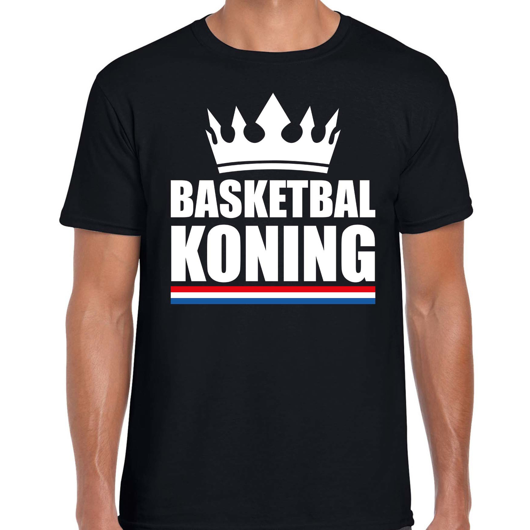 Basketbal koning t-shirt zwart heren Sport-hobby shirts