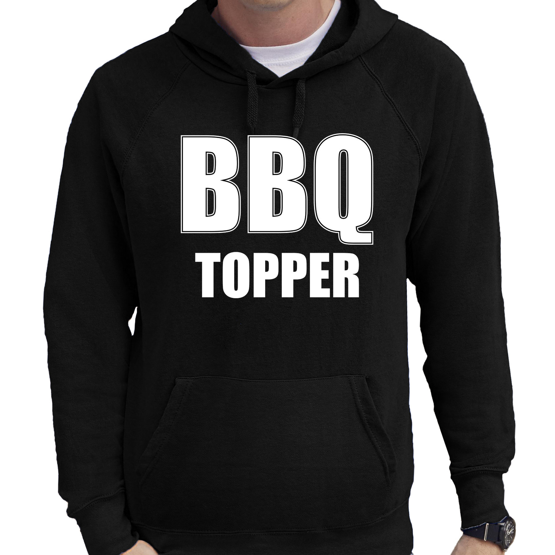 BBQ topper bbq-barbecue cadeau hoodie zwart voor heren