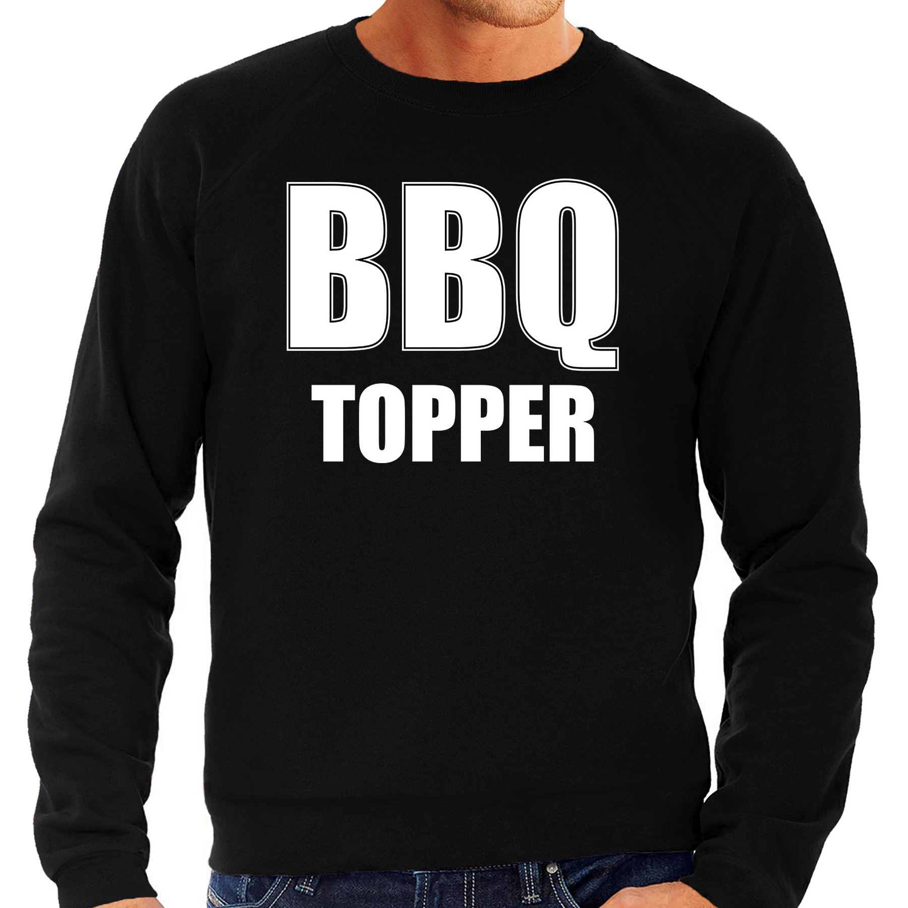 BBQ topper bbq-barbecue cadeau sweater-trui zwart voor heren