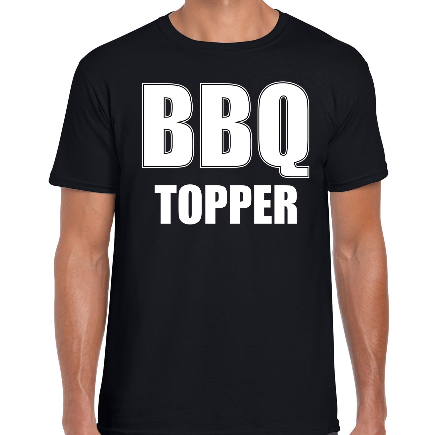 BBQ topper bbq-barbecue cadeau t-shirt zwart voor heren