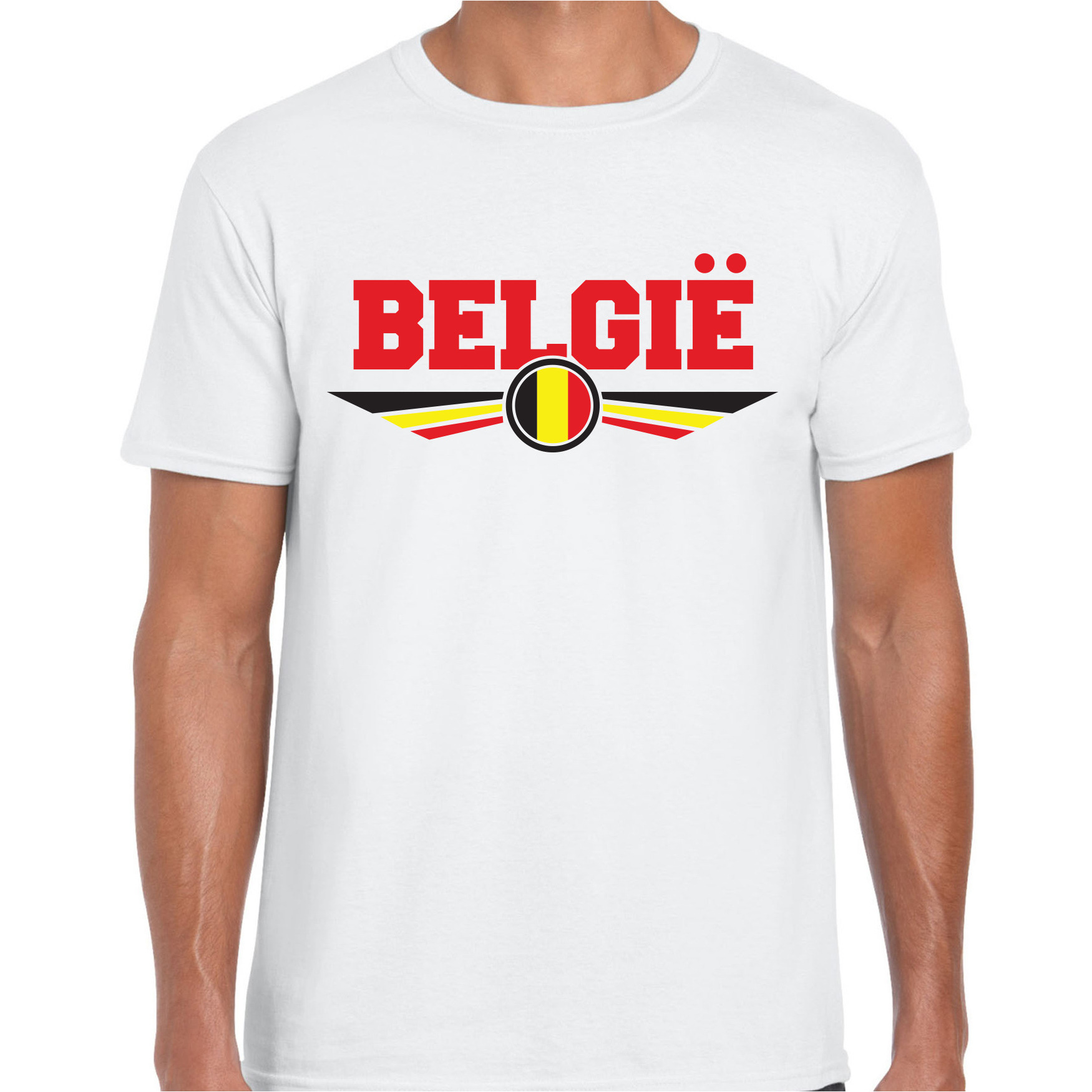 Belgie landen t-shirt wit heren