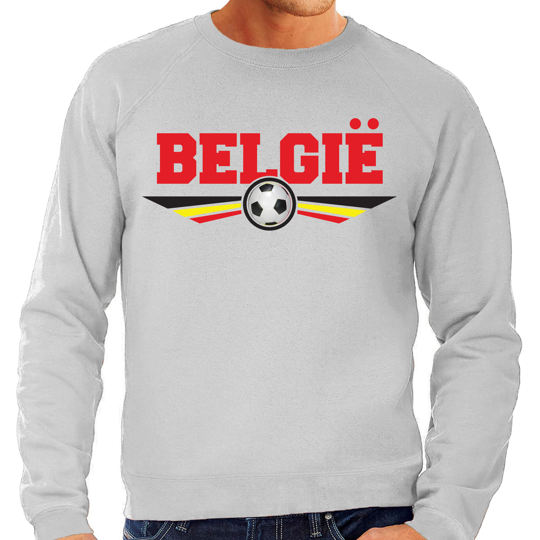 Belgie landen-voetbal sweater grijs heren