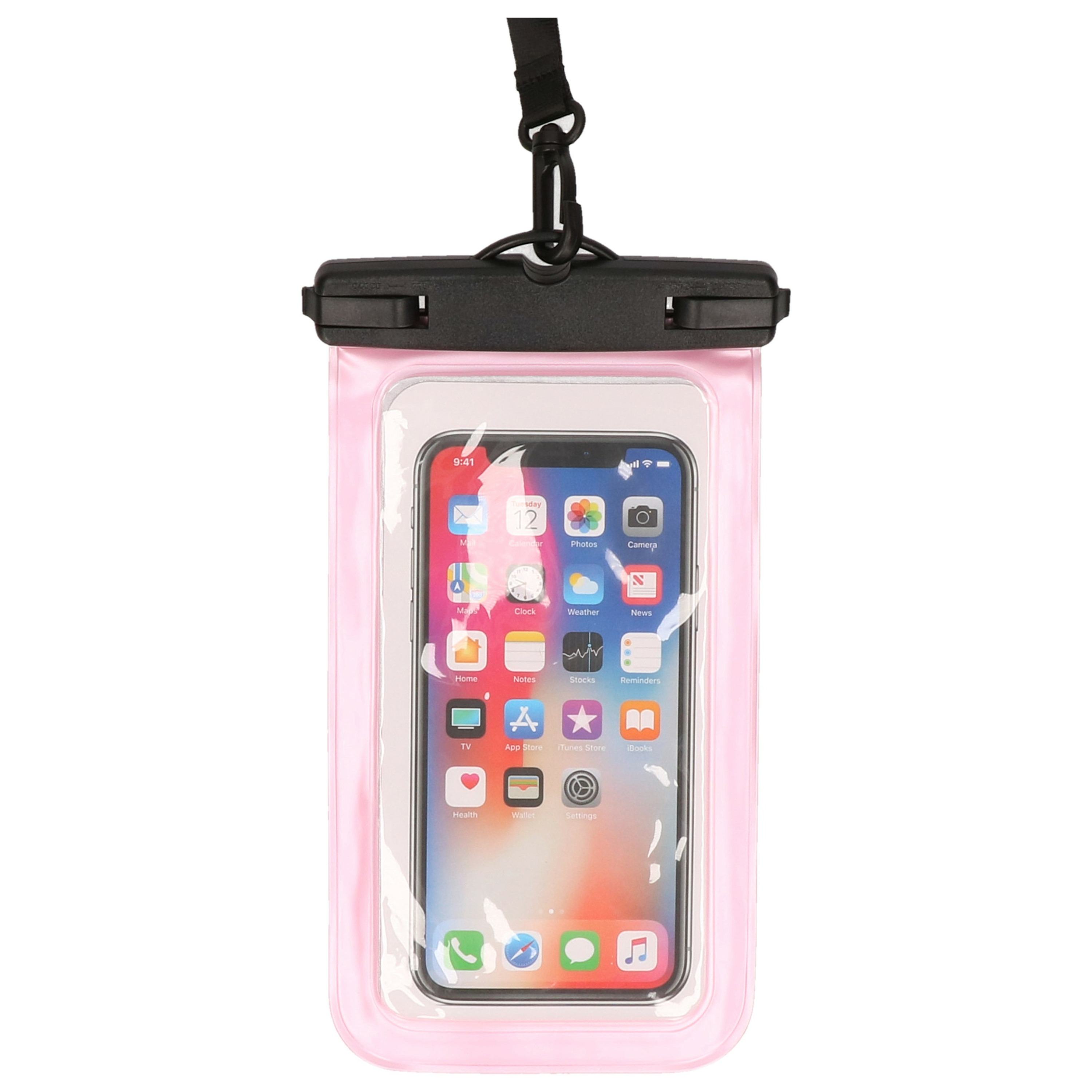 Bellatio Design waterdicht telefoonhoesje voor alle telefoons tot 6 inch roze