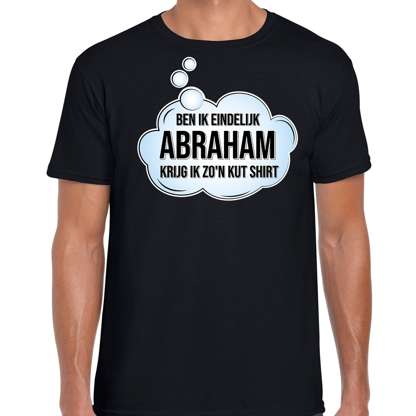 Ben ik eindelijk Abraham verjaardag cadeau t-shirt-shirt zwart voor heren