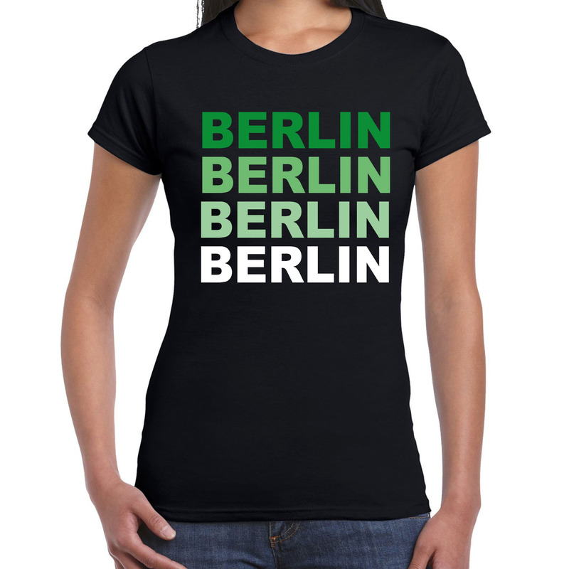 Berlin-Berlijn t-shirt zwart voor dames