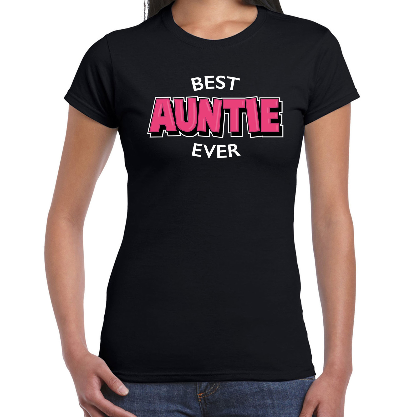 Best auntie ever tante cadeau t-shirt-shirt zwart voor dames